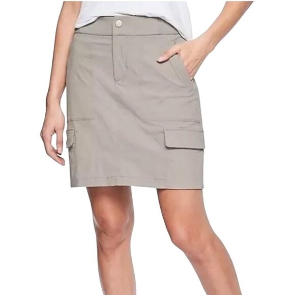 Athleta Trekkie Silver Gray/Taupe Skort Cargo Pockets Size 10 - Picture 1 of 7